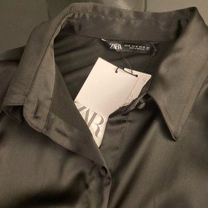 Zara Black Long Sleeve Blouse